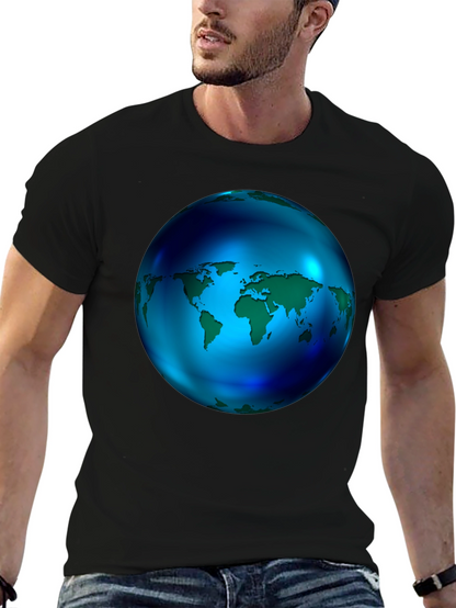 World Globe Graphic Black T-Shirt