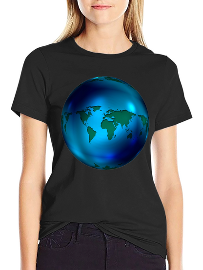 World Globe Graphic Black T-Shirt