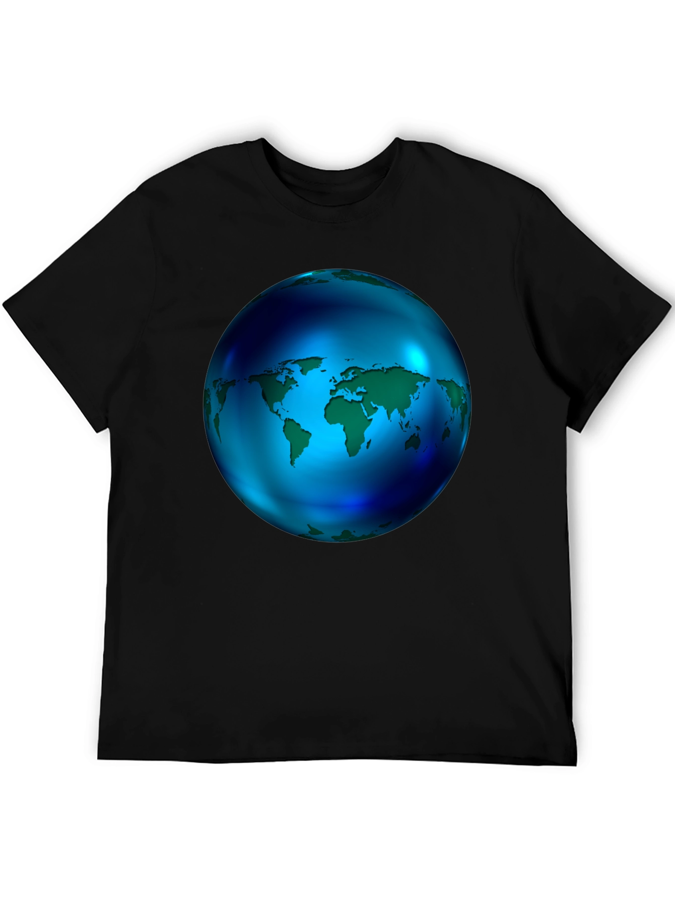 World Globe Graphic Black T-Shirt