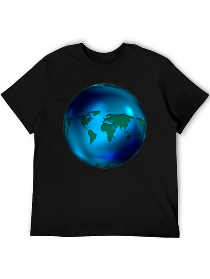World Globe Graphic Black T-Shirt