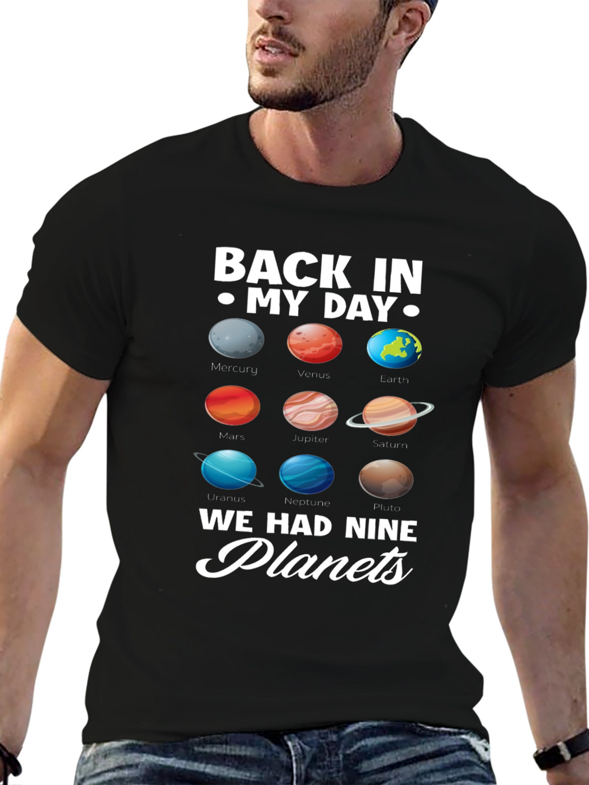 Back in My Day Nine Planets Graphic T-Shirt