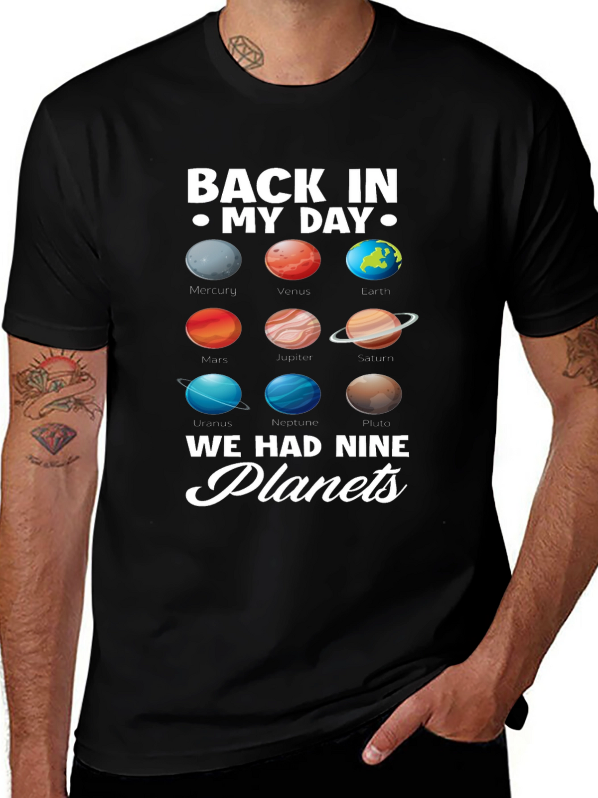 Back in My Day Nine Planets Graphic T-Shirt