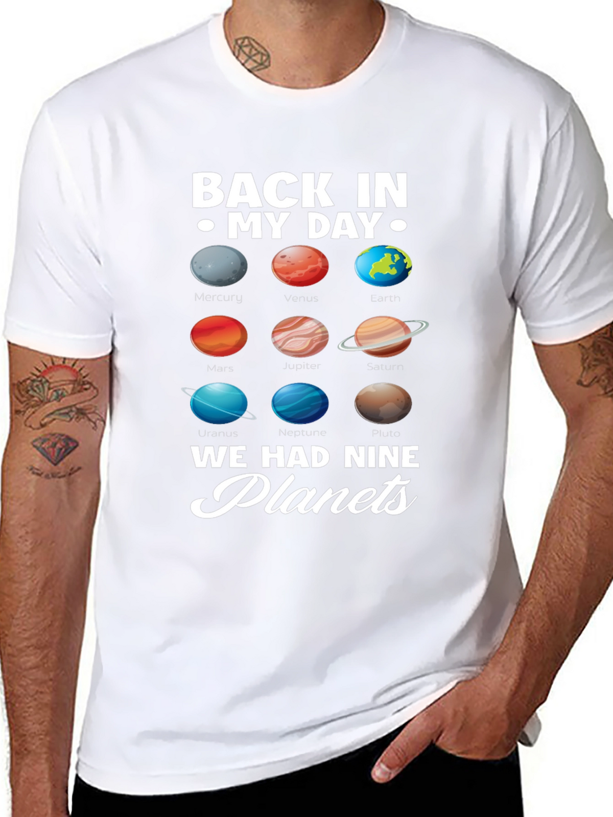 Back in My Day Nine Planets Graphic T-Shirt
