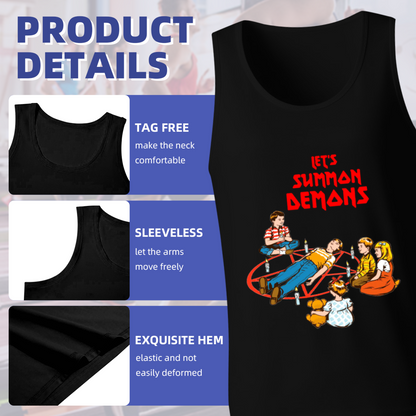 Vintage Cartoon Let's Summon Demons Graphic Tank