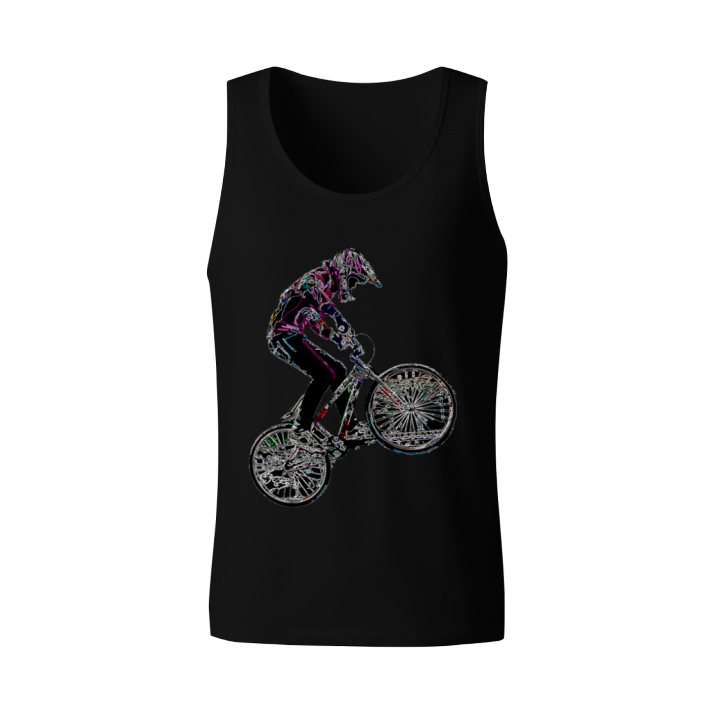 Neon Graffiti BMX Stunt Rider Men Tank