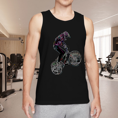 Neon Graffiti BMX Stunt Rider Men Tank