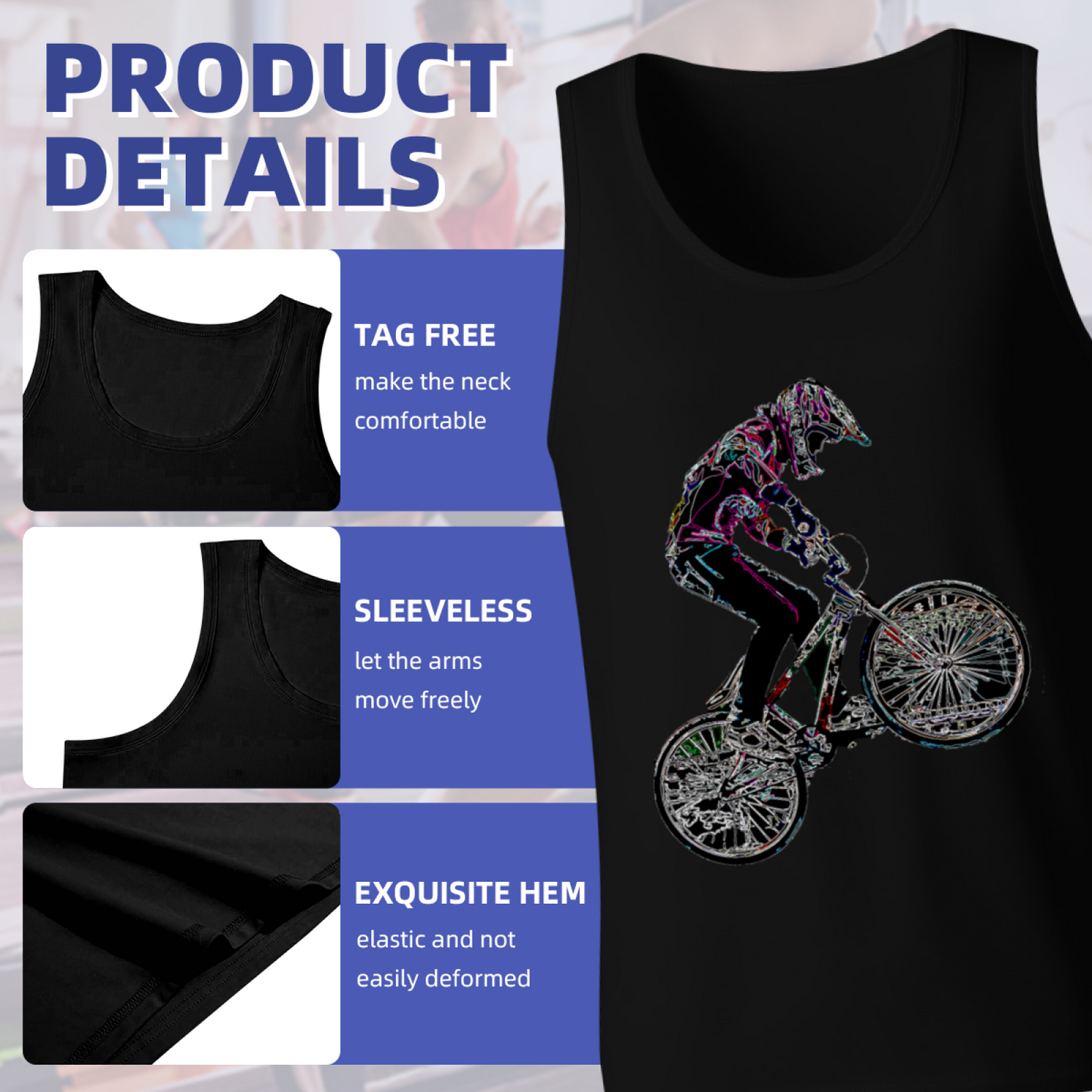 Neon Graffiti BMX Stunt Rider Men Tank