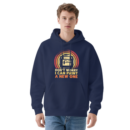 Retro 3D Printer Quote Red Hoodie, Men Vintage Plush Comfort Hooded Top