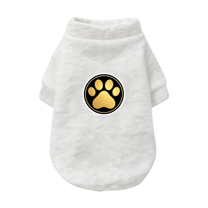 Luxury Golden Paw Print Circle Dog Cardigan Sweater, Stylish Pet Daily Wear