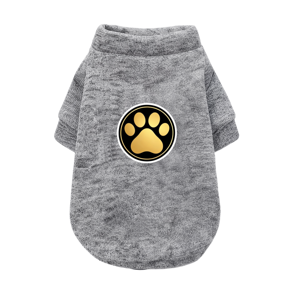 Luxury Golden Paw Print Circle Dog Cardigan Sweater, Stylish Pet Daily Wear