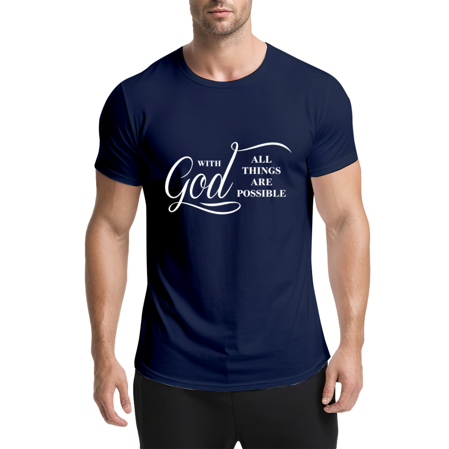With God All Things Are Possible Faith Scripture Tee