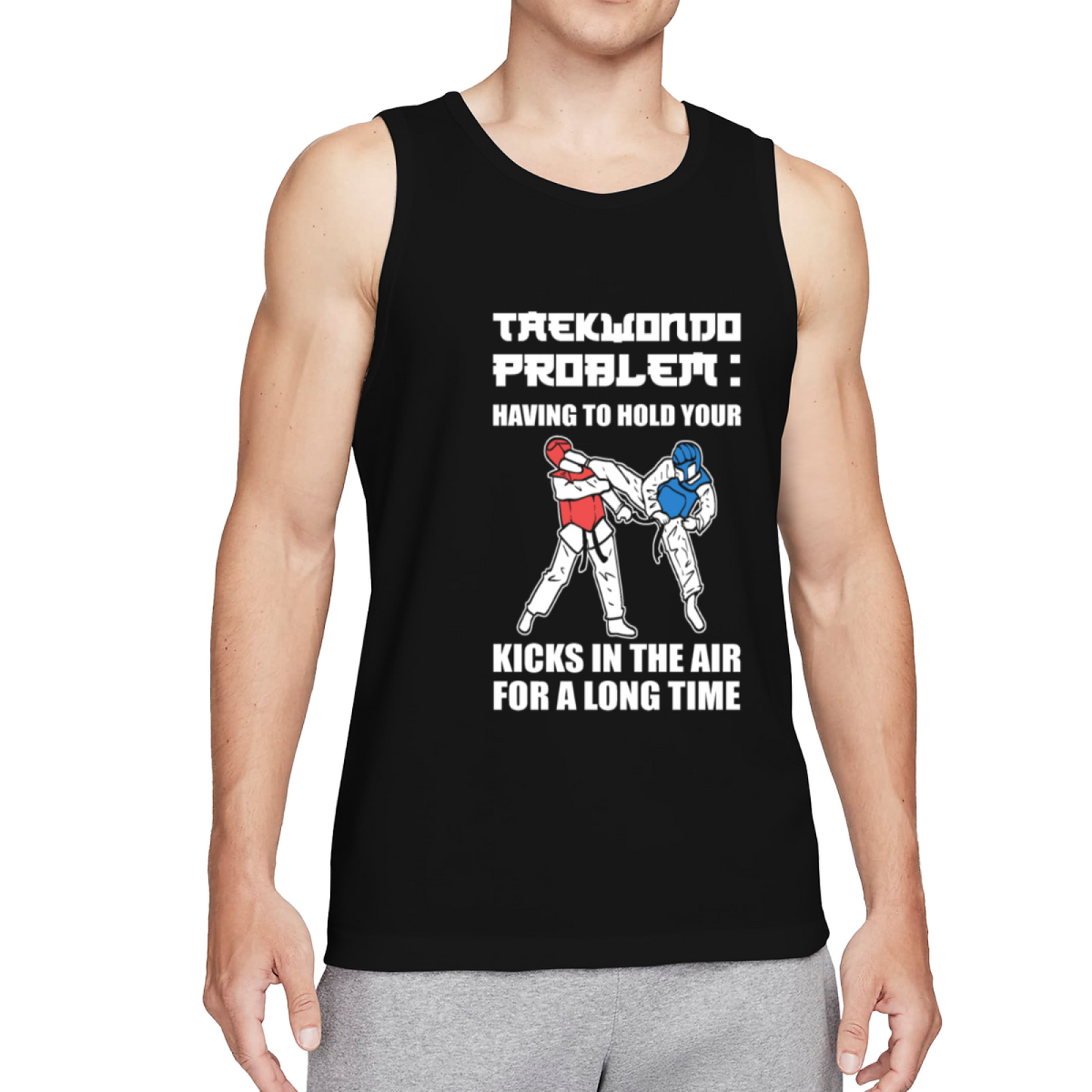 Funny Taekwondo Long Air Kick Martial Arts Tank Top