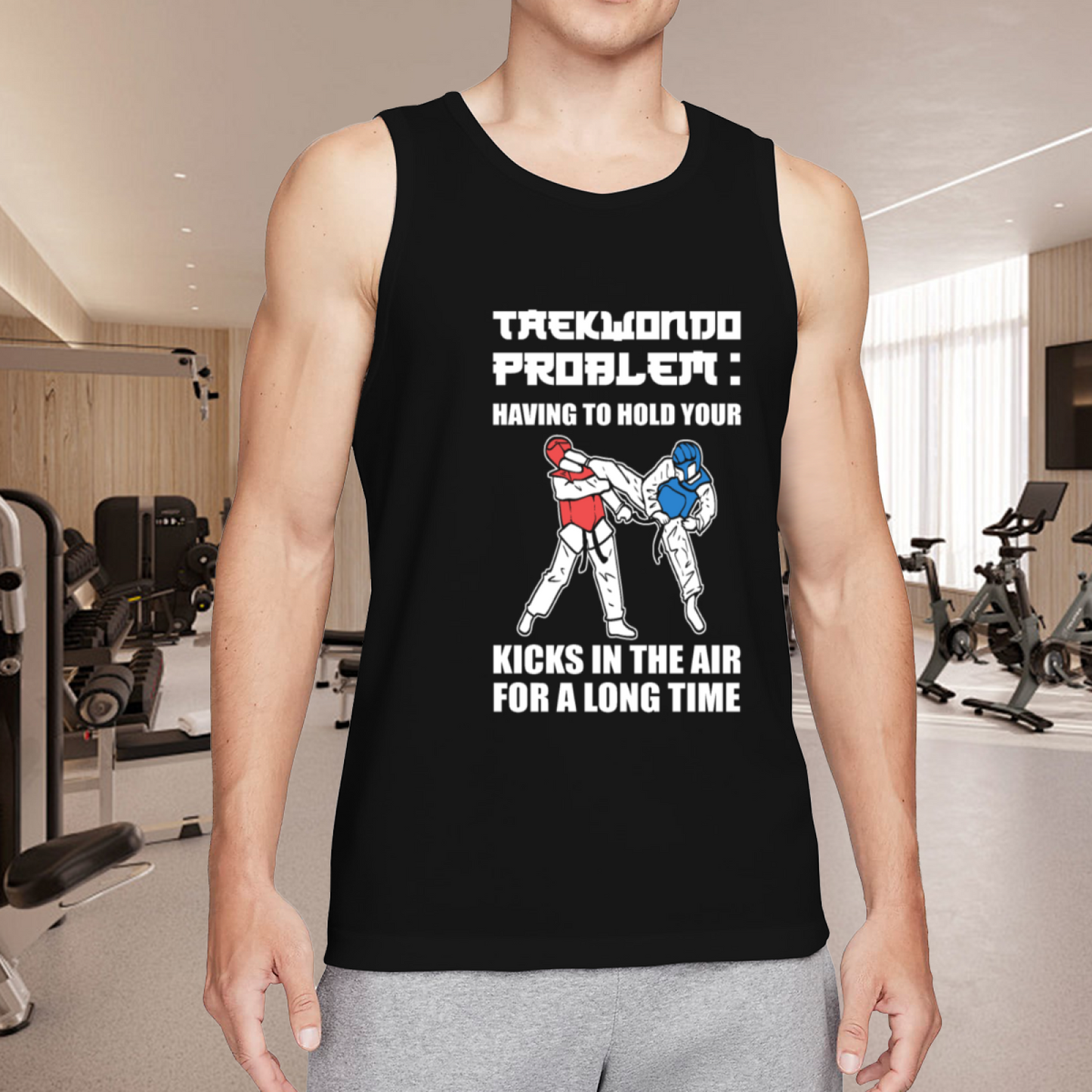Funny Taekwondo Long Air Kick Martial Arts Tank Top
