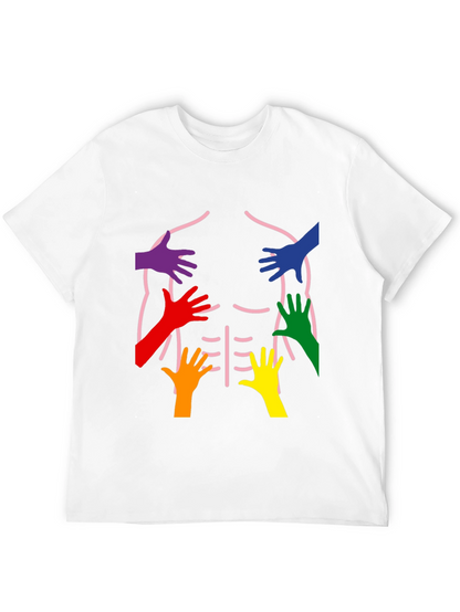 Rainbow Hands Body Outline T-Shirt
