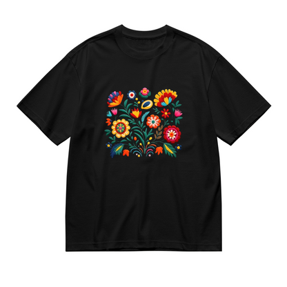 Colorful Mexican Folk Floral Art Boho Plus Size Women¡¯s Printed T-Shirt