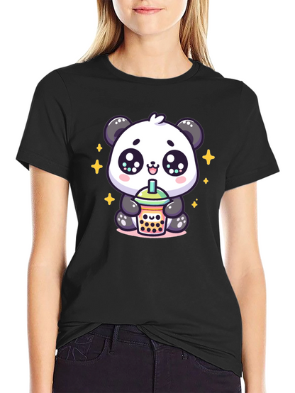 Cute Panda Boba Tea Graphic Tee