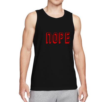 Minimal Red NOPE Bold Letter Print Men¡¯s Tank