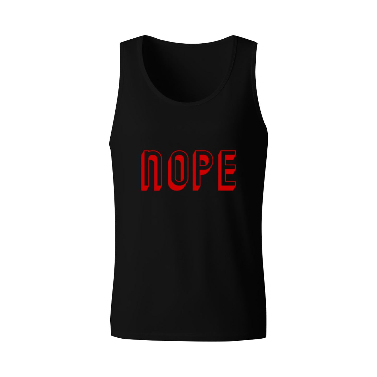 Minimal Red NOPE Bold Letter Print Men¡¯s Tank