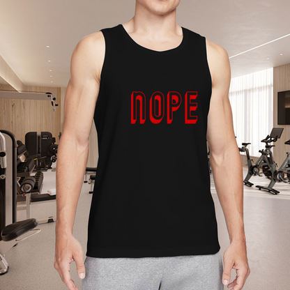 Minimal Red NOPE Bold Letter Print Men¡¯s Tank