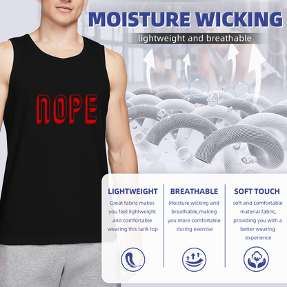 Minimal Red NOPE Bold Letter Print Men¡¯s Tank