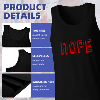 Minimal Red NOPE Bold Letter Print Men¡¯s Tank