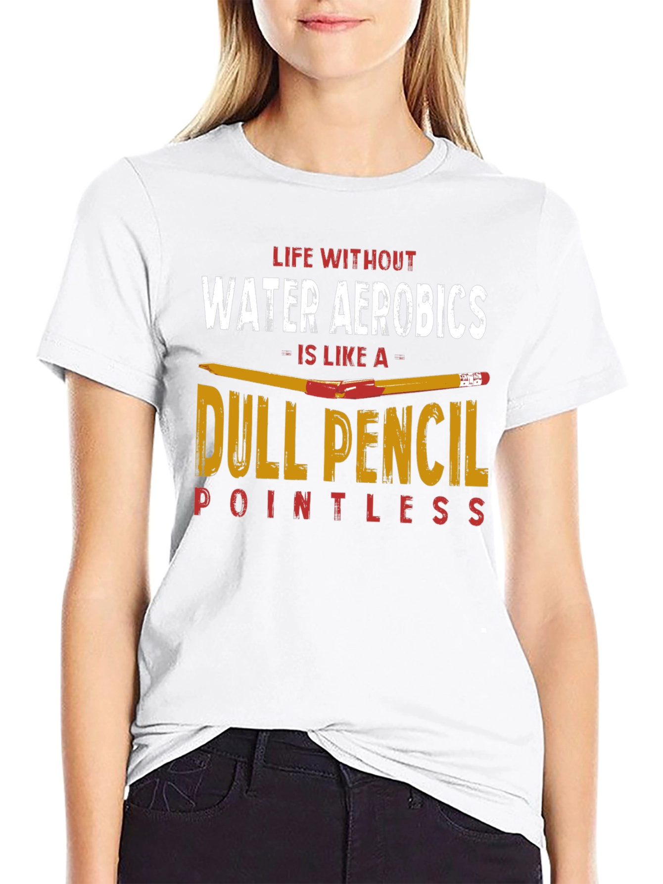 Funny Water Aerobics T-Shirt - Dull Pencil