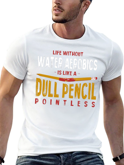 Funny Water Aerobics T-Shirt - Dull Pencil