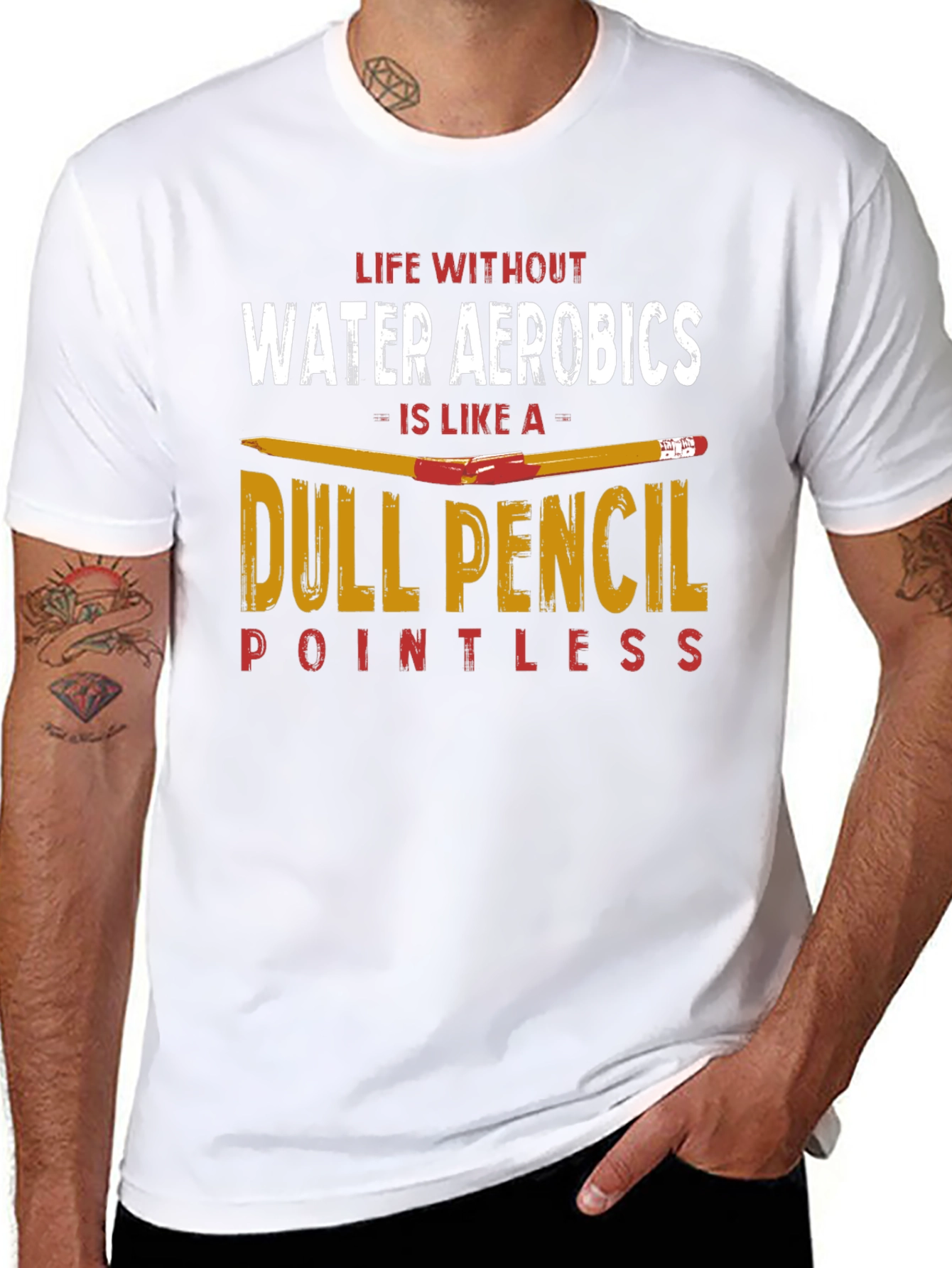 Funny Water Aerobics T-Shirt - Dull Pencil