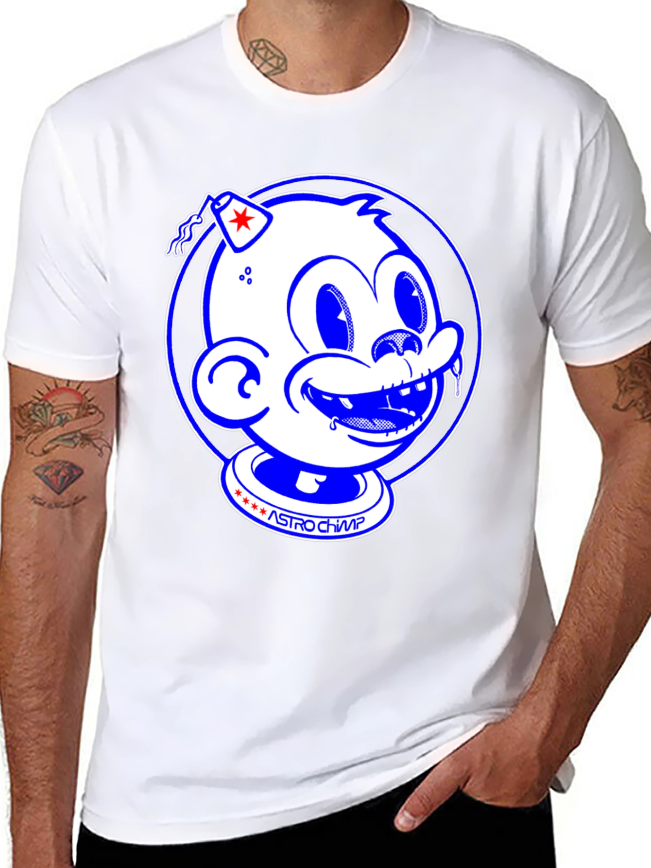 Astro Chimp Graphic Tee - Retro Style