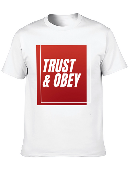 Trust & Obey Graphic Tee - Black Cotton T-Shirt