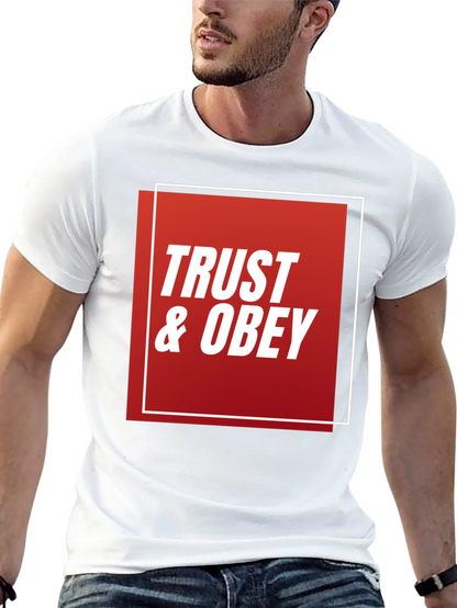 Trust & Obey Graphic Tee - Black Cotton T-Shirt