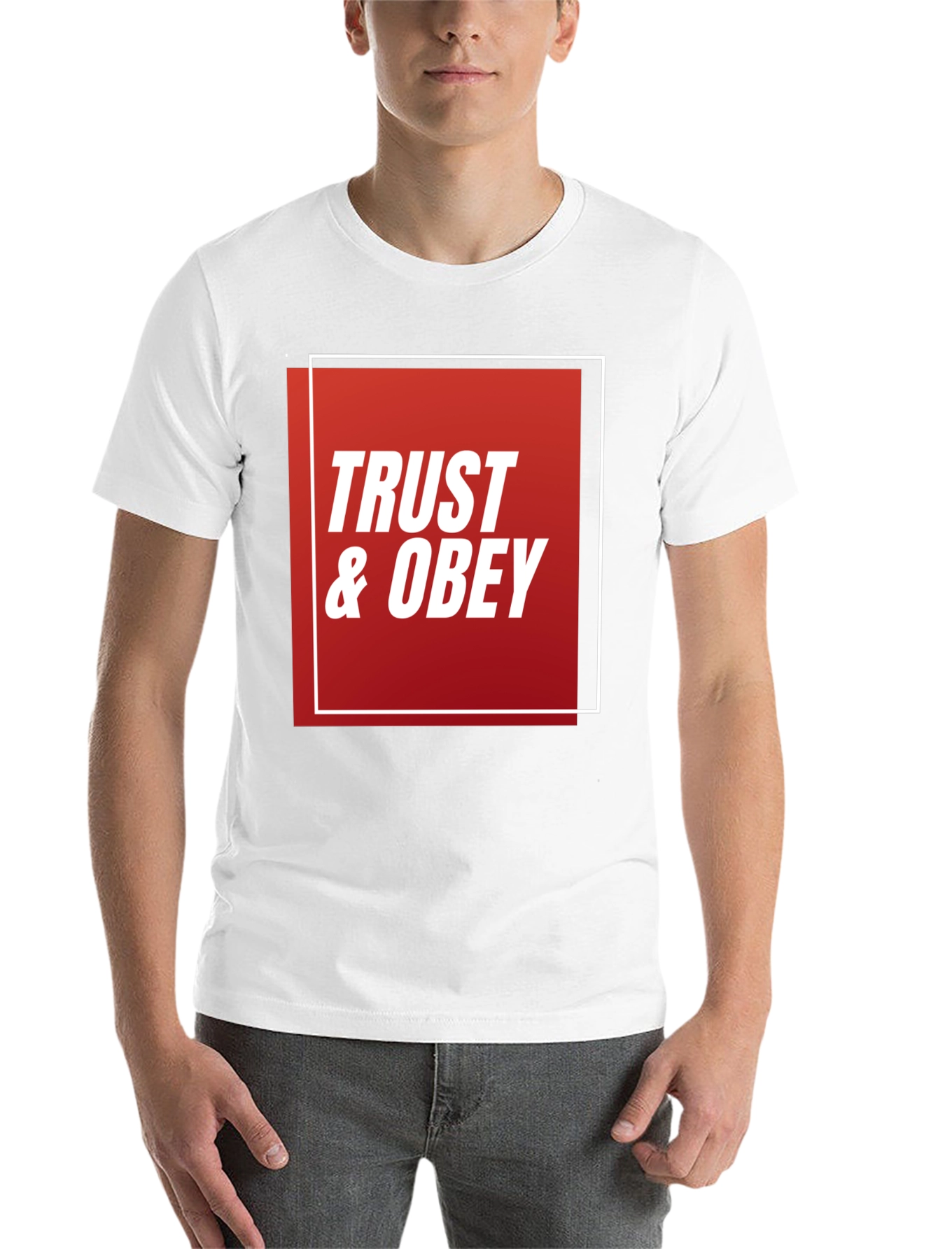 Trust & Obey Graphic Tee - Black Cotton T-Shirt
