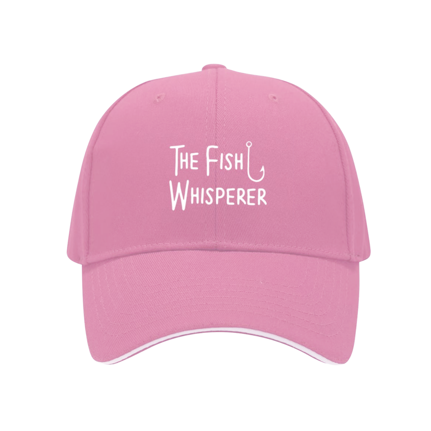 The Fish Whisperer Hook Print Navy Sandwich Baseball Cap For Fishing Lovers