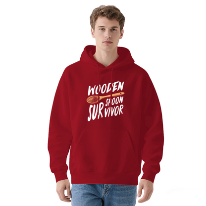 Wooden Spoon Survivor Red Hoodie, Unisex Funny Comfort Pullover