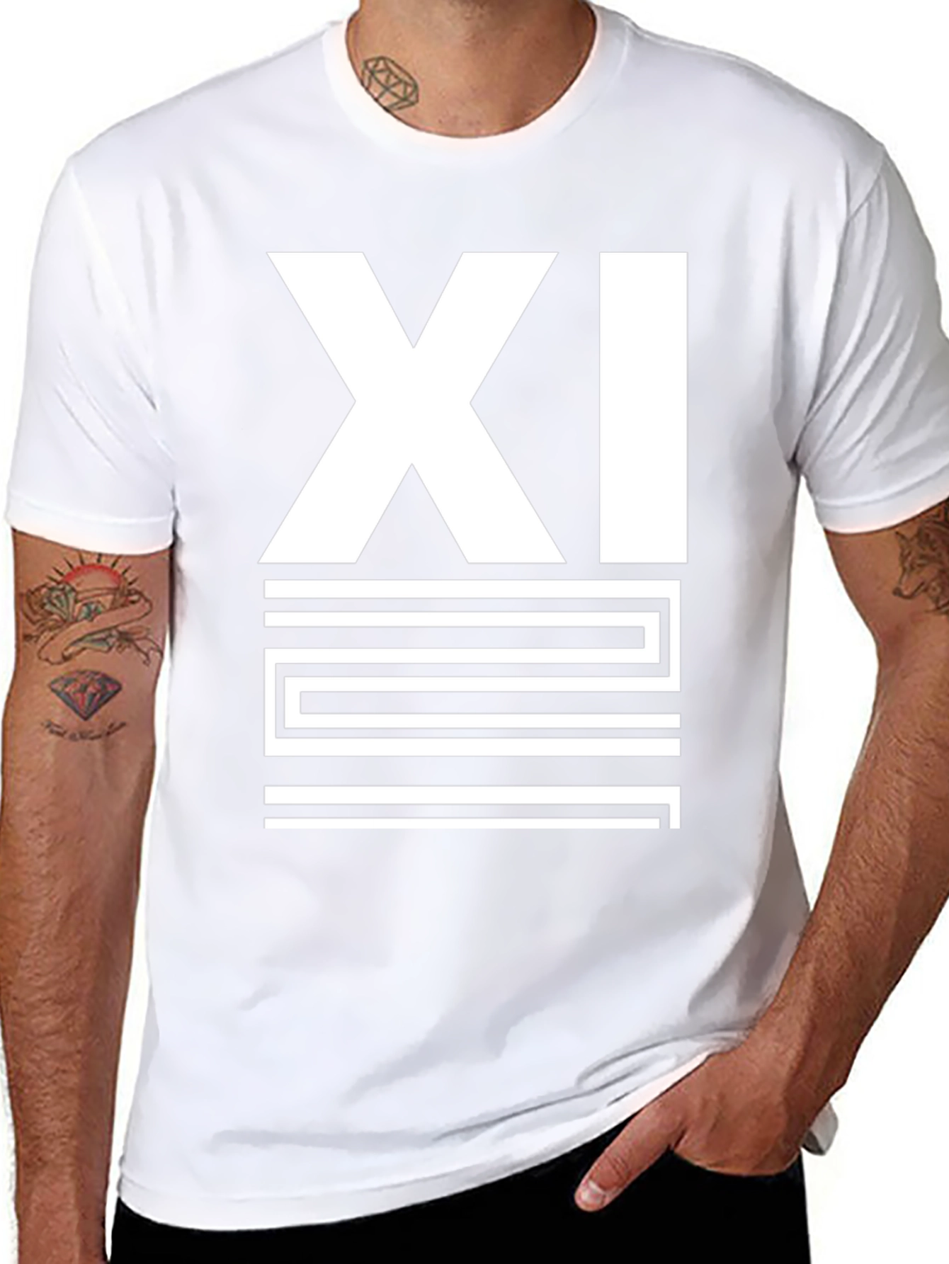 Mens Black XI Graphic Print T-Shirt