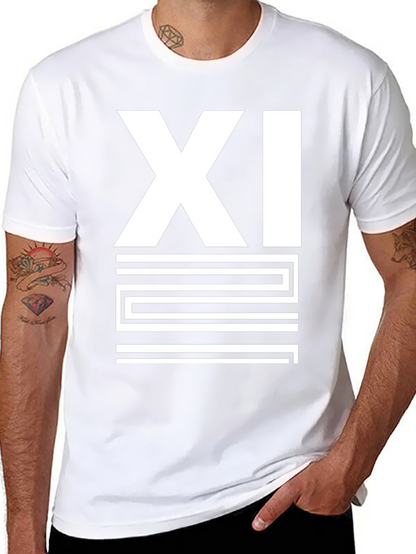 Mens Black XI Graphic Print T-Shirt