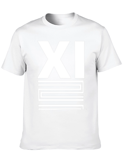 Mens Black XI Graphic Print T-Shirt