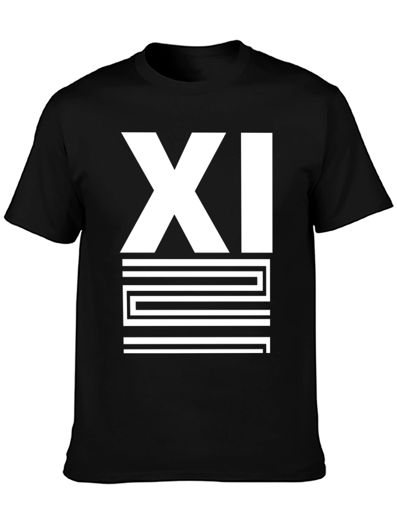 Mens Black XI Graphic Print T-Shirt