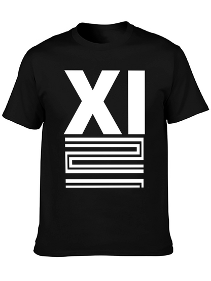 Mens Black XI Graphic Print T-Shirt