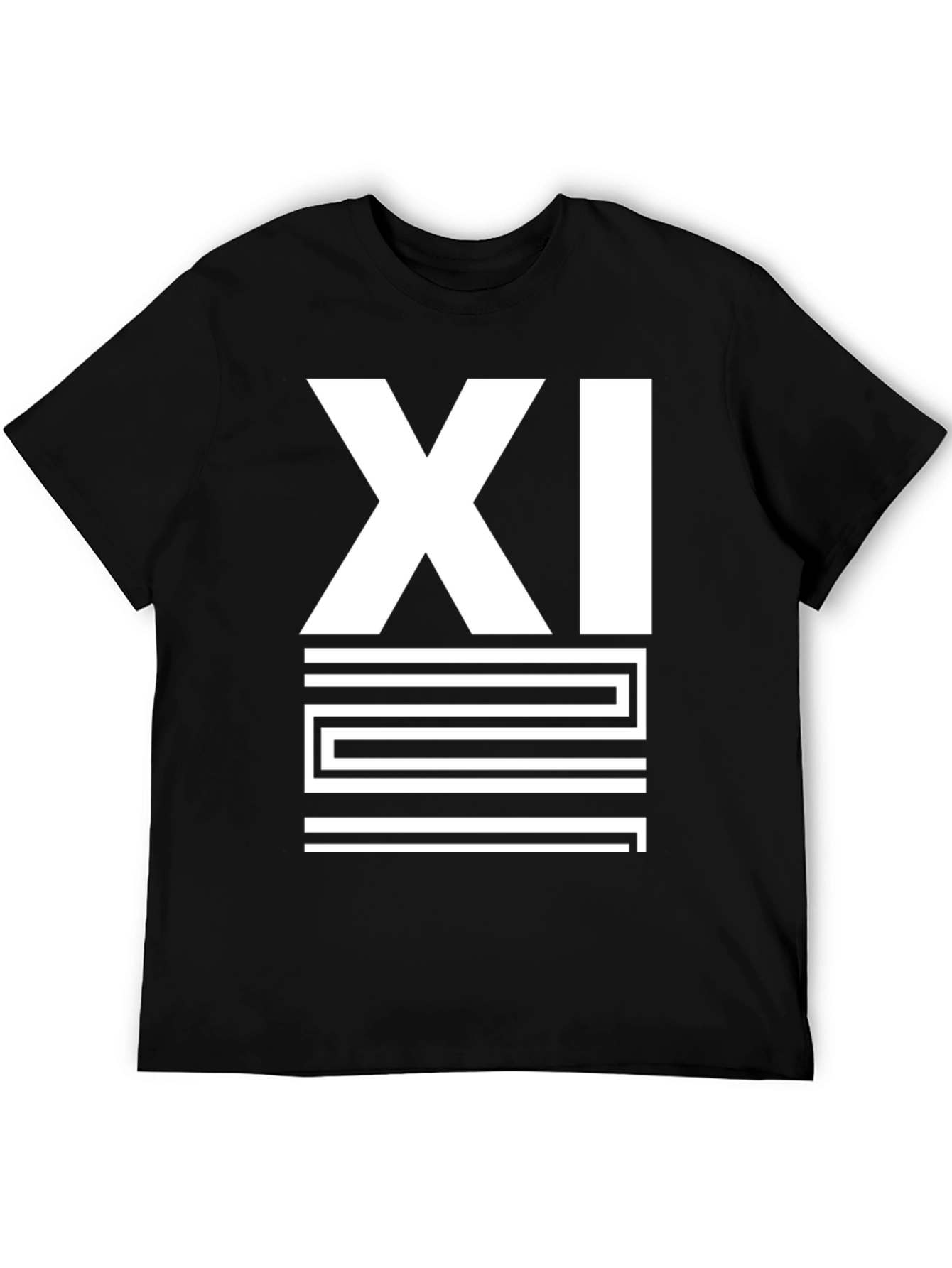 Mens Black XI Graphic Print T-Shirt