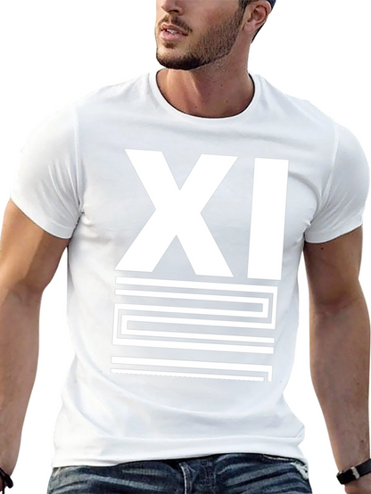 Mens Black XI Graphic Print T-Shirt