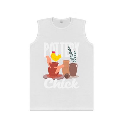 Funny Chicken Pottery Artist Cute Cartoon Graphic Sleeveless Tee