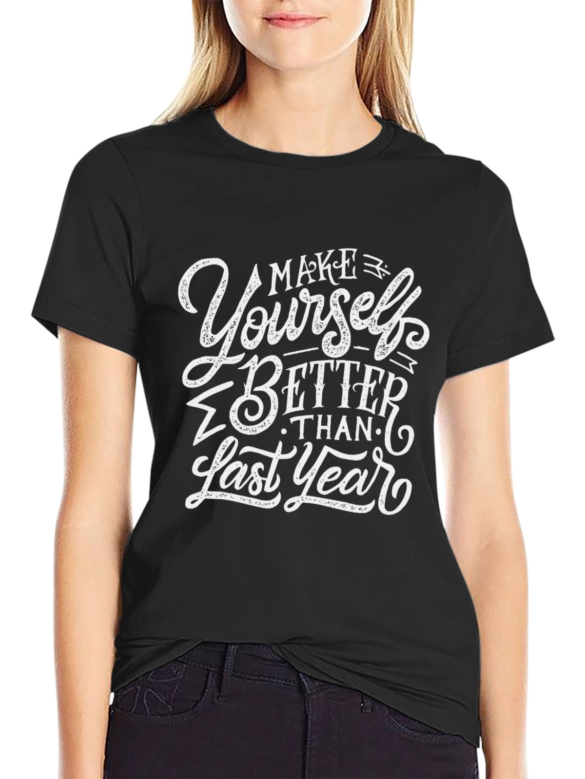 Motivational Black T-Shirt - Make Yourself Better