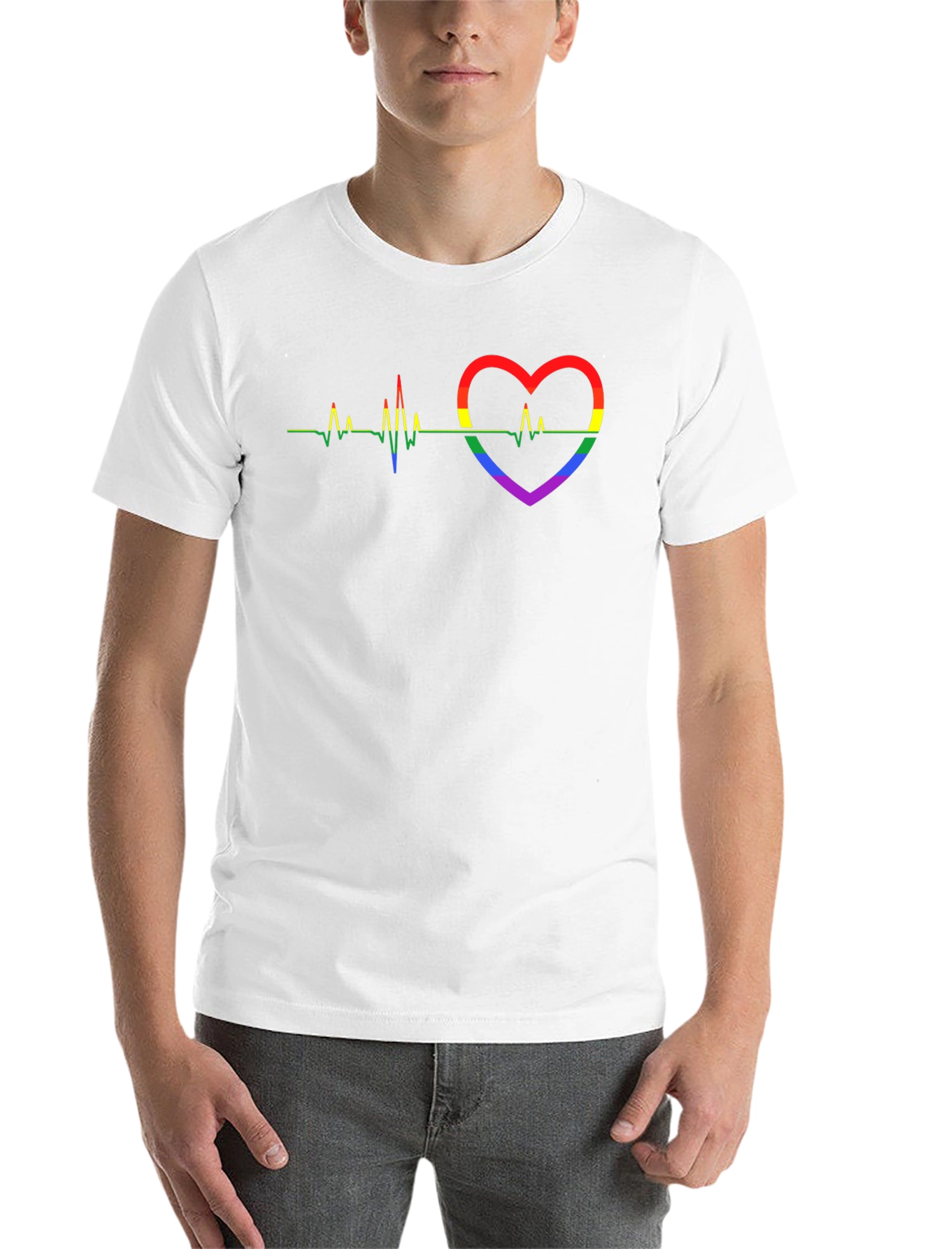 LGBT Heartbeat Pride Graphic Tee - Black