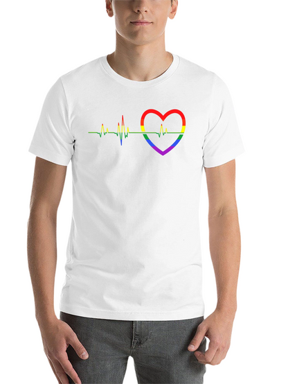 LGBT Heartbeat Pride Graphic Tee - Black