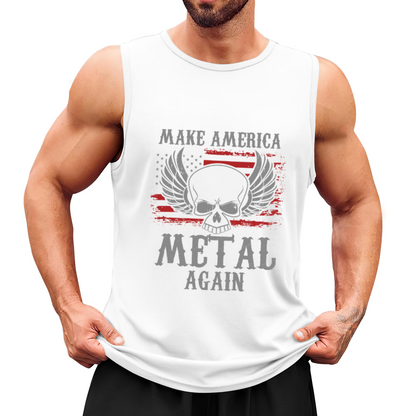 Make America Metal Again Skull Wing USA Flag Tank