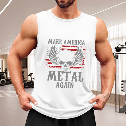 Make America Metal Again Skull Wing USA Flag Tank