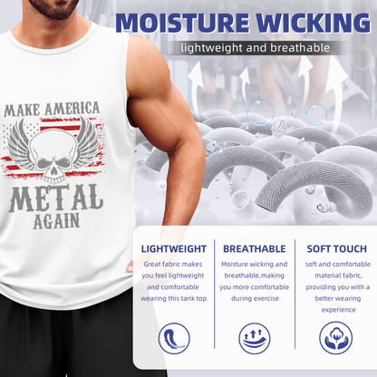 Make America Metal Again Skull Wing USA Flag Tank