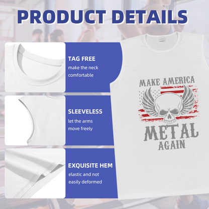 Make America Metal Again Skull Wing USA Flag Tank
