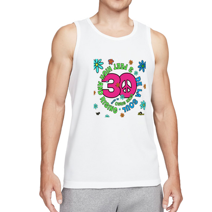 3 Feet High And Rising Retro Hippie Peace Flower Power Tank Top
